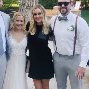 Black madewell dress with leather pocket detail